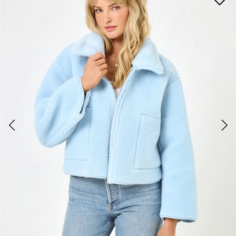 L SPACE Women's Light Blue Jacket